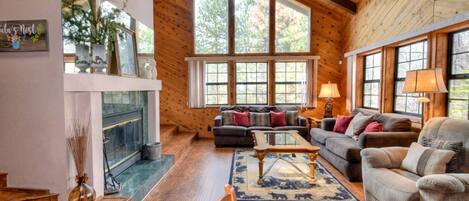 TV, fireplace, DVD player