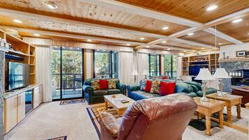 Télévision, cheminée, Netflix, lecteur de DVD