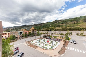 Guests can park their vehicles in the well-maintained parking area adjacent to the building.