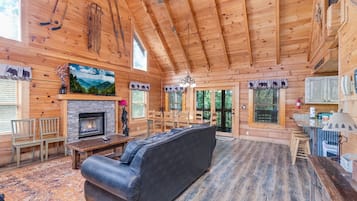 TV, fireplace, DVD player