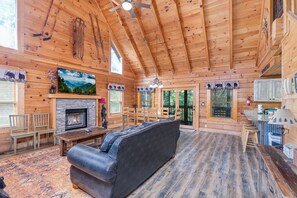 TV, fireplace, DVD player