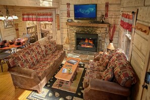 Televisio, takka, DVD-soitin