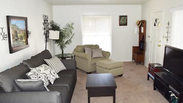 TV, DVD player, books