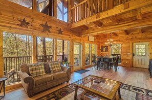 TV, fireplace, DVD player - 3 Suite Cabin with Private Home Theater Room and Sauna (Gatlinburg)