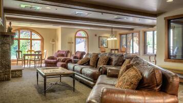 TV, fireplace, DVD player, video library