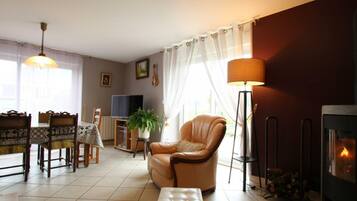 Télévision, cheminée