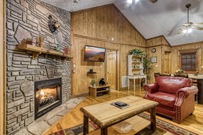 TV, fireplace, DVD player