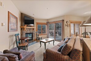 TV, fireplace, DVD player