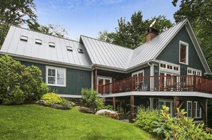 Exterior - Treetops: 4 br, woodstove, a/c, deck & views, firepit, garage, great location! (Stowe)