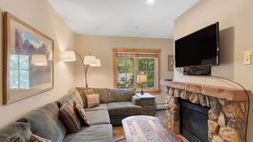 TV, fireplace, DVD player