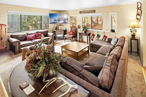 TV, fireplace, DVD player, stereo