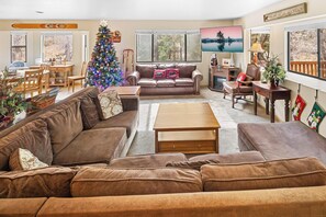 TV, fireplace, DVD player, stereo