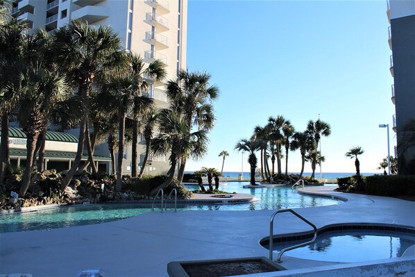 Pool - GULF FRONT CONDOMINIUM!! ROOMY ENOUGH FOR 4! (Panama City Beach)