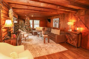 Televisión y chimenea