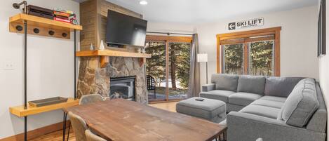 TV, fireplace, DVD player