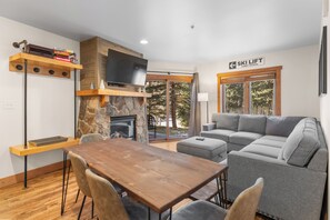 TV, fireplace, DVD player