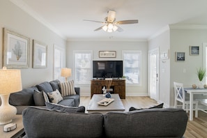 TV, DVD player, stereo