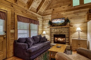 TV, fireplace, DVD player