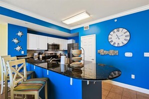 Fridge, microwave, oven, stovetop - Tidewater 1 bedroom with gulf view, Summer dates open! (Panama City Beach)