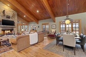 TV, fireplace, offices