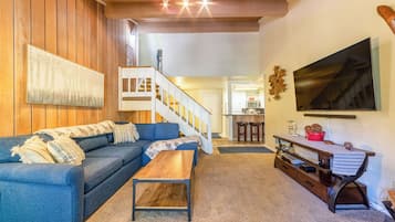 Smart TV, fireplace, DVD player