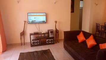 TV, DVD player, stereo