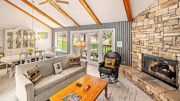 TV, fireplace, DVD player