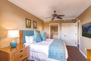 2 bedrooms, premium bedding, iron/ironing board, travel cot