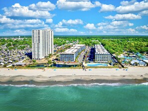 Enjoy expansive ocean views from the hotel's high-rise buildings and multiple balconies.