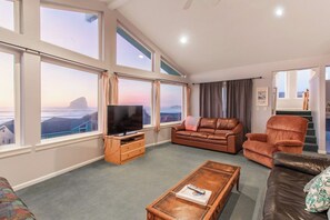 TV, DVD player, video library