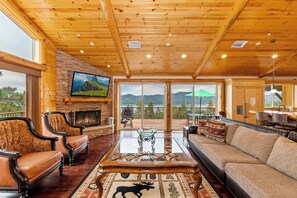 TV, fireplace, video games, DVD player