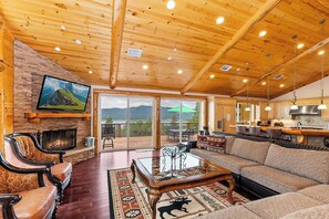 TV, fireplace, video games, DVD player - Grand Views: Views of the Entire Big Bear Valley! Luxury! Game Room! Theater! (Big Bear Lake)