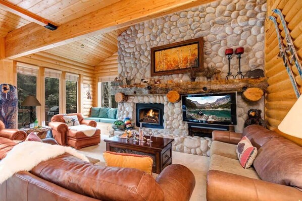 TV, fireplace, offices