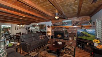 TV, fireplace, DVD player
