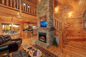 TV, fireplace, DVD player