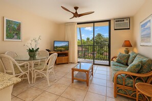 Flat-screen TV, DVD player