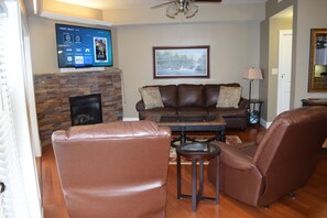 TV, fireplace, DVD player