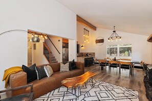 TV, fireplace, DVD player - Rise and Shine by Destination Big Bear : Pool Table! Shuffleboard! Walk to the Lake! Near Snow Summit! Internet! (Big bear lake)