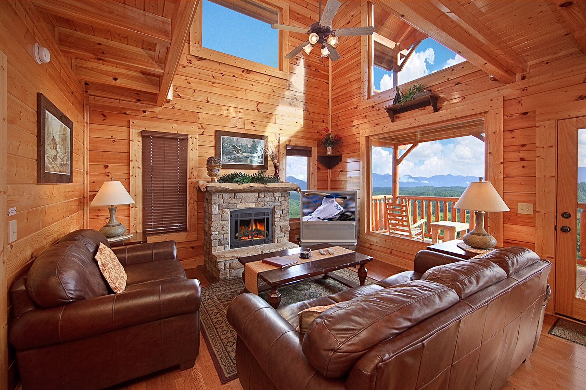 TV, fireplace, DVD player, foosball