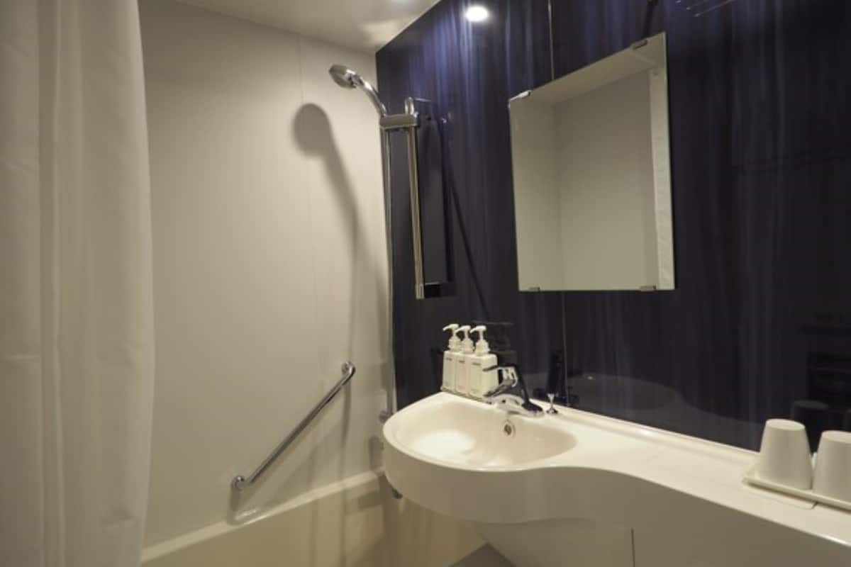 combined shower/bathtub, hair dryer, dressing gowns, slippers