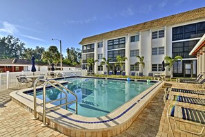 A heated pool - Walk to Beach: Condo w/ Pool & Patio In Sarasota! (Sarasota)