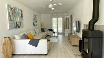 Fireplace, ping pong