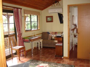 Family Cottage, 1 Bedroom | Living area | Flat-screen TV, DVD player