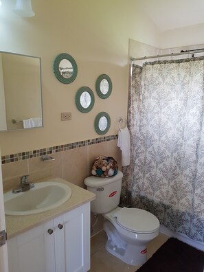Hair dryer, towels