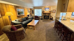 TV, fireplace, DVD player, offices