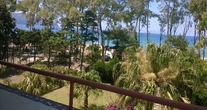 beachvilla in front eolian islands near milazzo