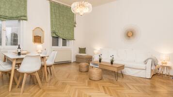 Apartment (Cleaning Fee Included) | Living area | Flat-screen TV