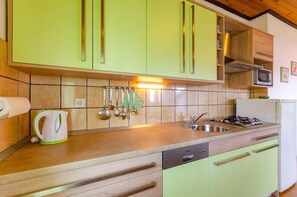 Fridge, microwave, stovetop, dishwasher