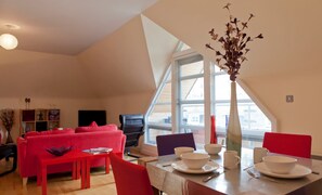 Apartment, 2 Bedrooms (Penthouse ) | Living area | 42-inch flat-screen TV with digital channels, TV - Toothbrush Apartments - Central Ipswich (Ipswich)