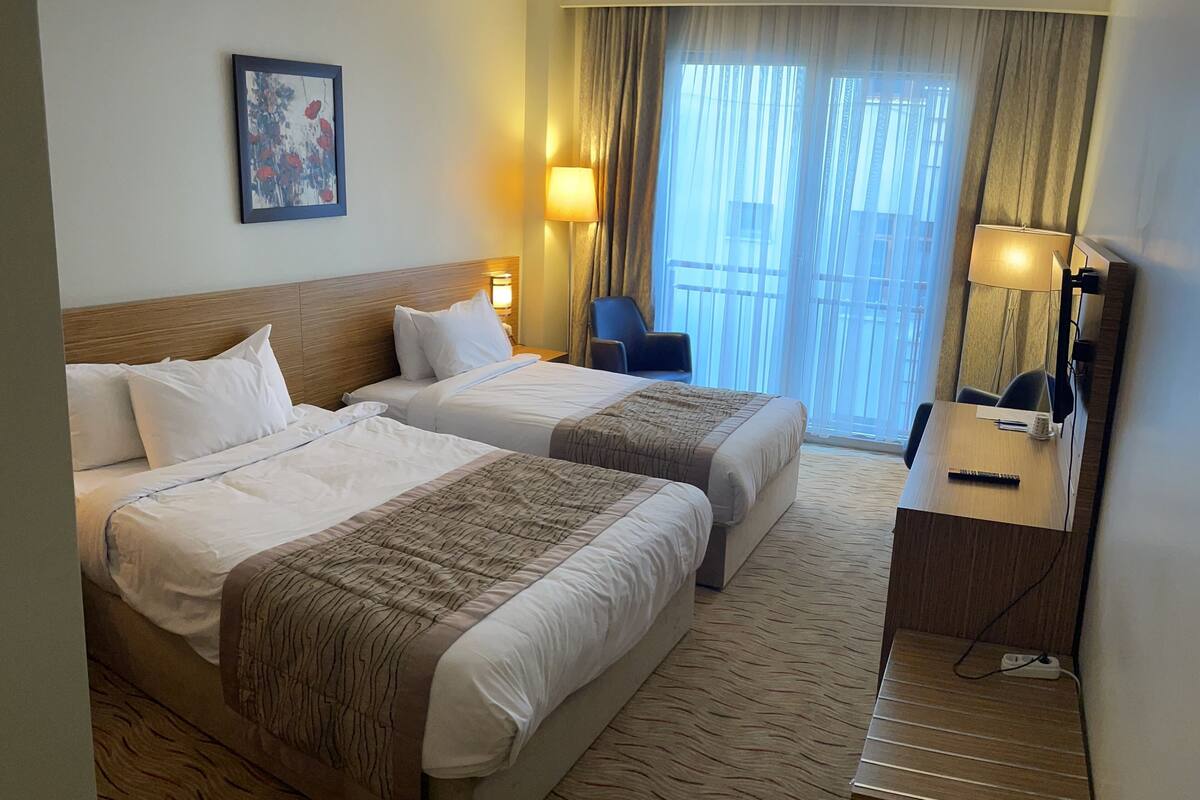 double or twin room | premium bedding, desk, soundproofing, free wifi